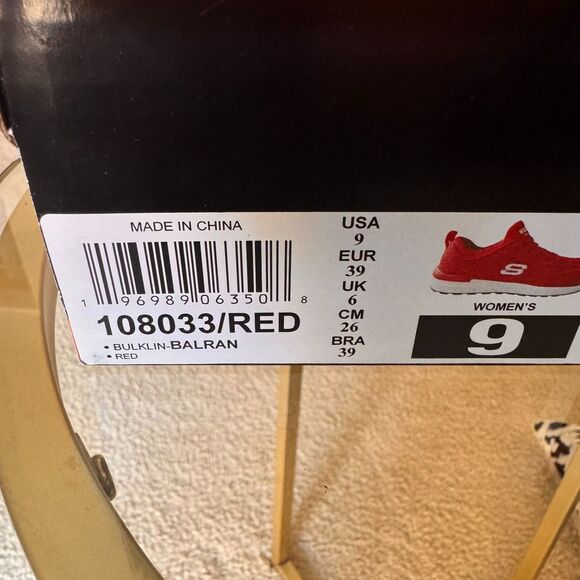 Skechers Work BULKLIN BALRAN Comp Toe Shoes – Women’s Size 9 Red Slip Resistant - Picture 4 of 8